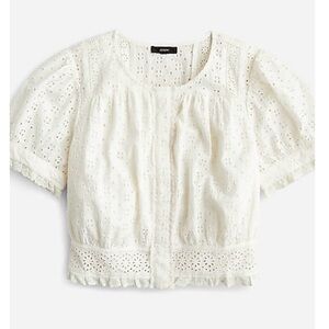 J. Crew Cream Eyelet Blouse